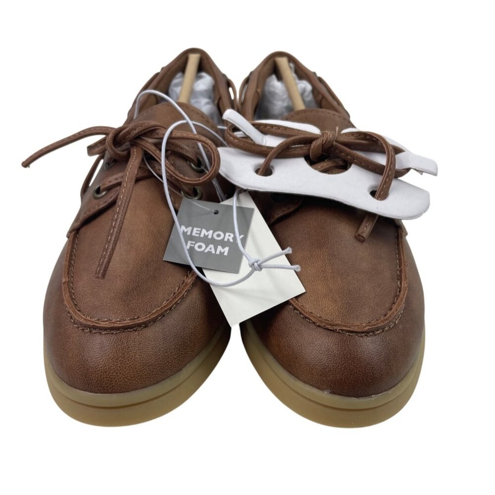 Falls Creek Shana Cognac Boat Shoes Loafers Womens Size 6M Memory Foam - Picture 6 of 8